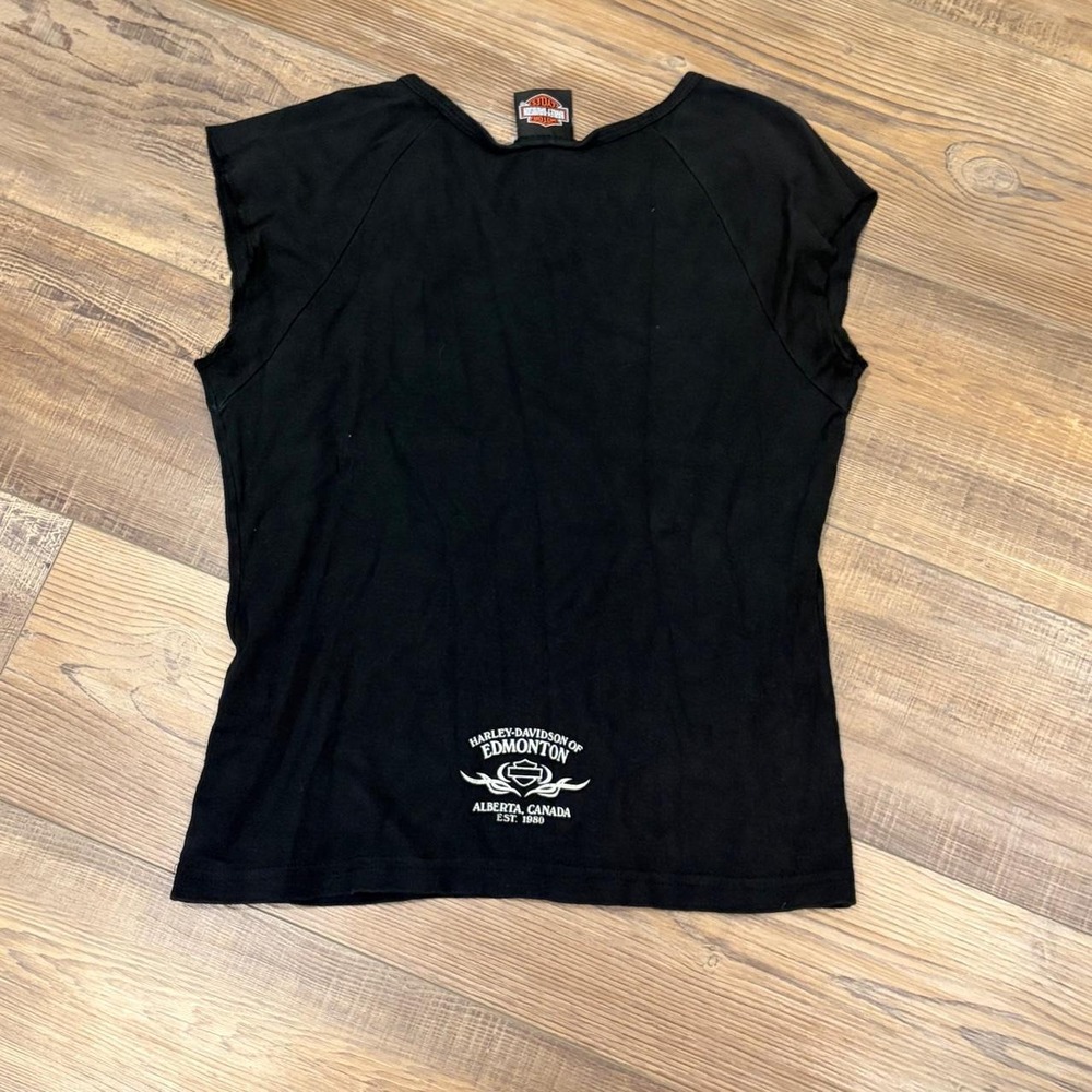 Harley Davidson black baby tee with yellow and maroon graphic - Picture 7 of 7